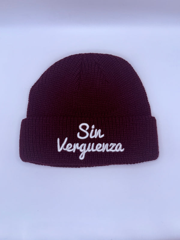 Sin Verguenza Burgundy Fisherman Skully