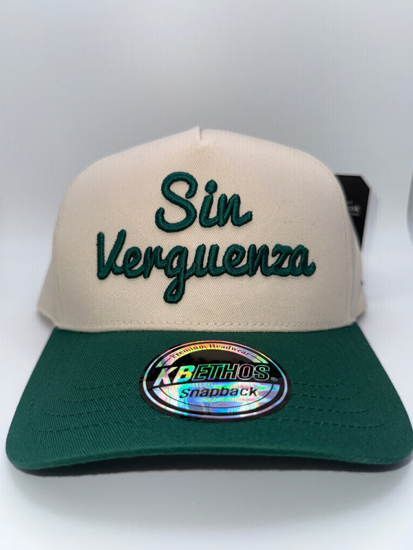 Sin Verguenza Green Brim Snapback