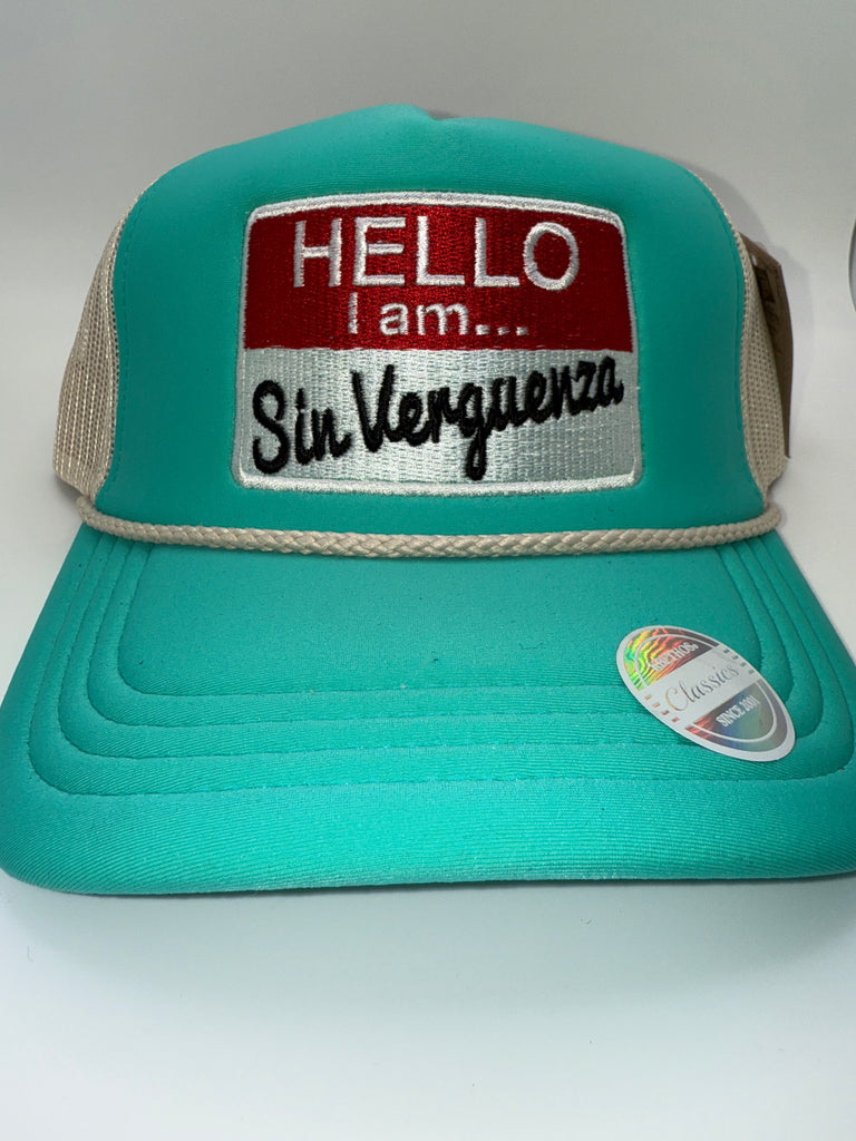 Hello I Am Sin Verguenza Trucker Hat