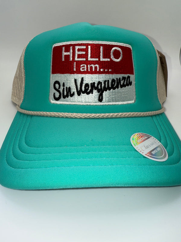 Hello I Am Sin Verguenza Trucker Hat