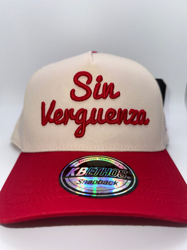 Sin Verguenza Red Brim Snapback